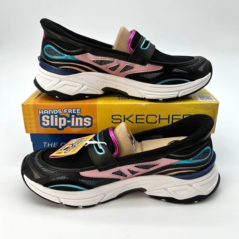 Skechers Slip-ins Stamina Sport Chrome Muse Womens Sneakers Sz. 9 Black Pink NEW - Picture 2 of 7